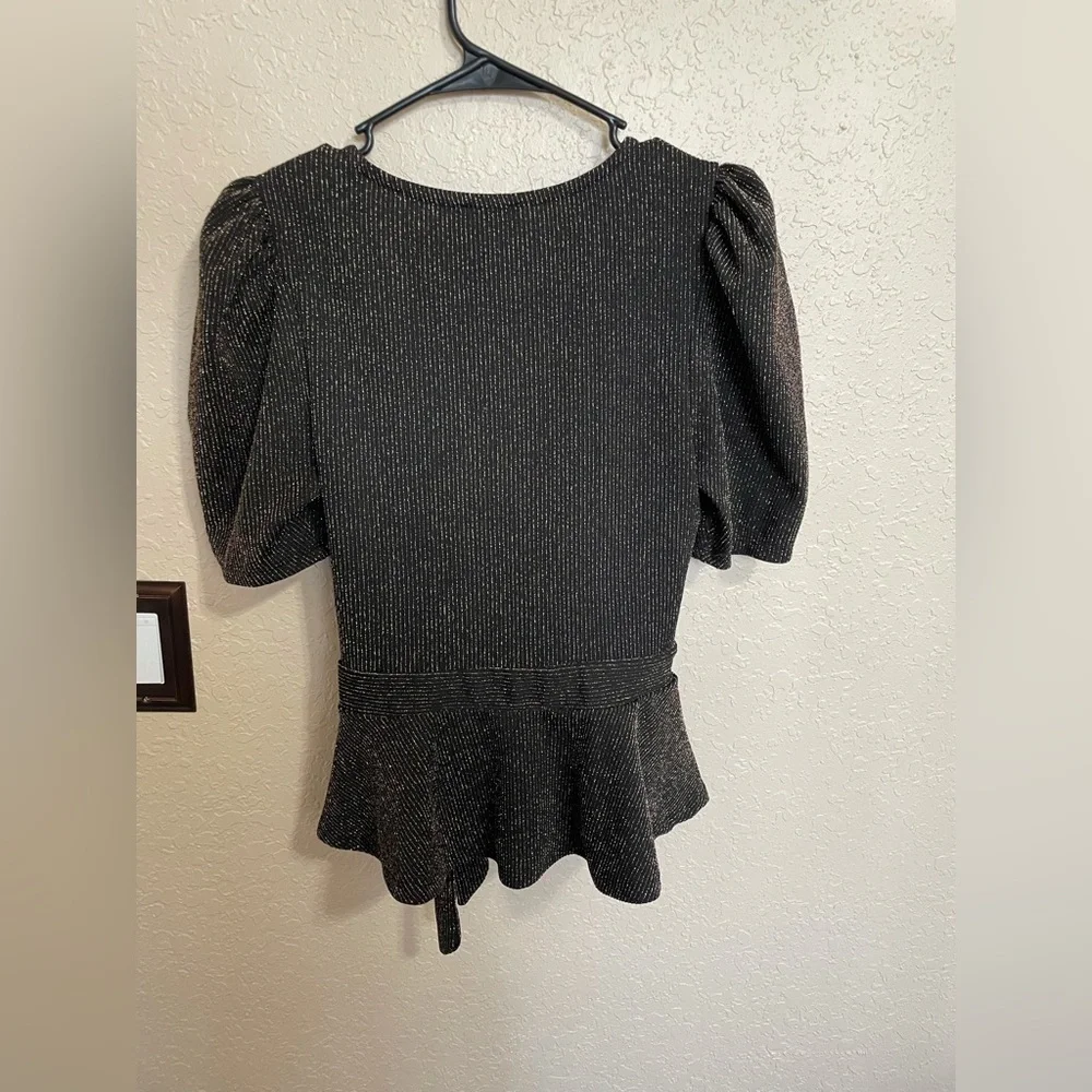 Black and gold shimmery top! Size large - Picture 2 of 2